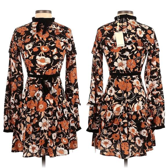 For Love & Lemons Floret Velvet Mini Dress Silk Blend Size Small NWT - Picture 1 of 16